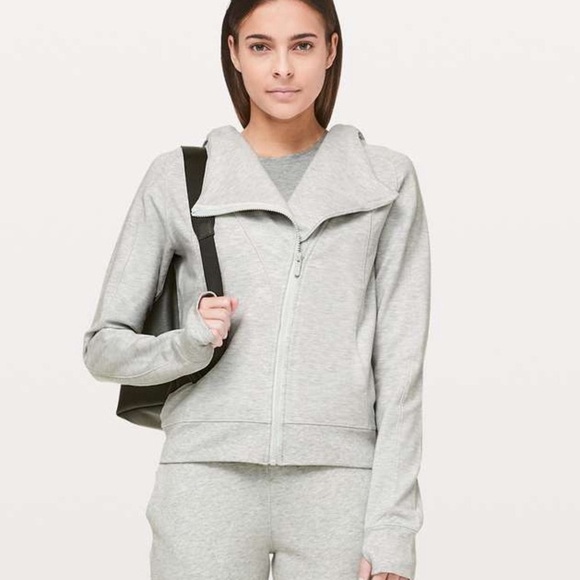 Lululemon Coast Hoodie - Heathered Light Grey Size 8 - Picture 1 of 10